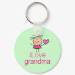 Cute I Love Grandma T-shirt Keychain