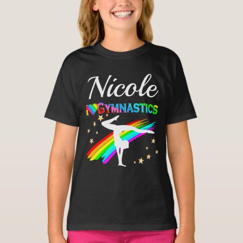 CUTE I LOVE GYMNASTICS PERSONALIZED DESIGN T_Shirt