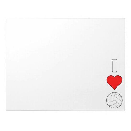 Cute I LoveHeart Volleyball Notepad