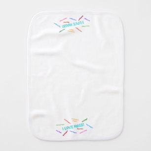 Cute "I Love Hugs" Burp Cloth