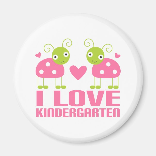 Cute I Love Kindergarten Ladybug Gift Magnet (Front)
