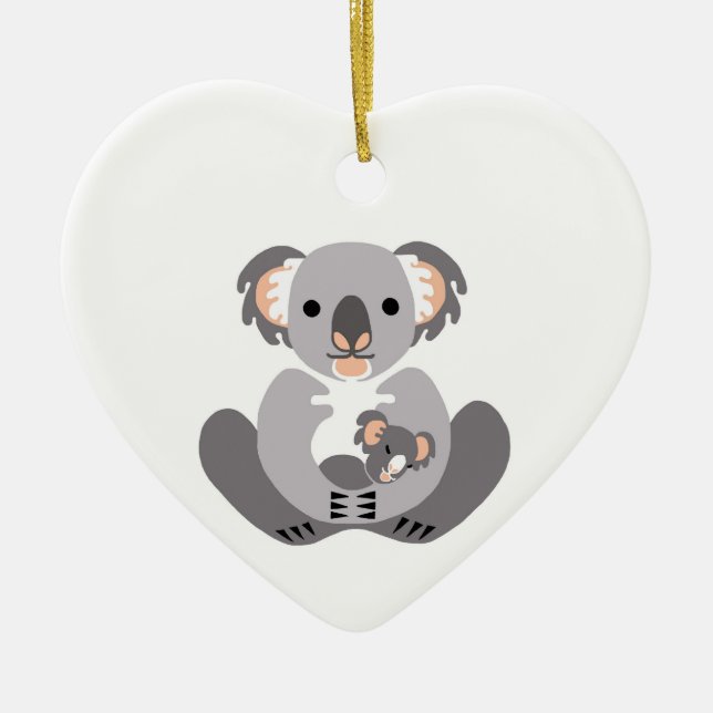 Cute I love KOALAS -Marsupial- Green Ceramic Ornament (Front)