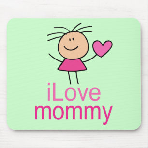 Cute I Love Mommy T-shirt Mouse Pad