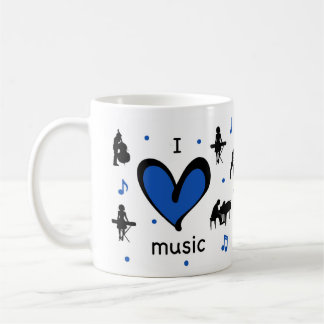 Cute I Love Music  Coffee Mug