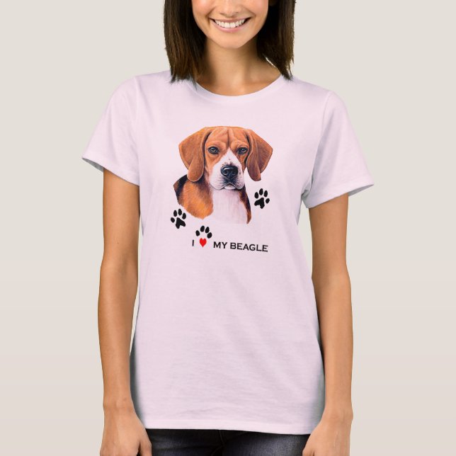 Cute I love My Beagle T-shirts (Front)