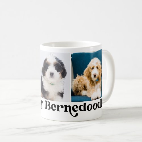 Cute I Love My Bernedoodle 3 photo template Coffee Mug