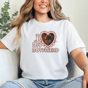 Cute I Love My Boyfriend Custom Tri-Blend Shirt