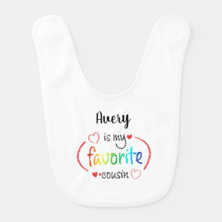 Cute I Love My Cousin Customizable Baby Bib
