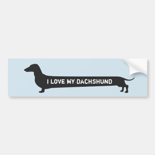 Cute I love my dachshund dog silhouette Bumper Sticker