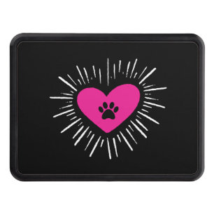 Cute I Love My Dog Puppy Cat Paw Heart Hitch Cover