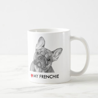 Cute "I love my Frenchie" French Bulldog mug