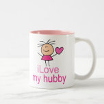 Cute I Love my Hubby T-shirt Two-Tone Coffee Mug