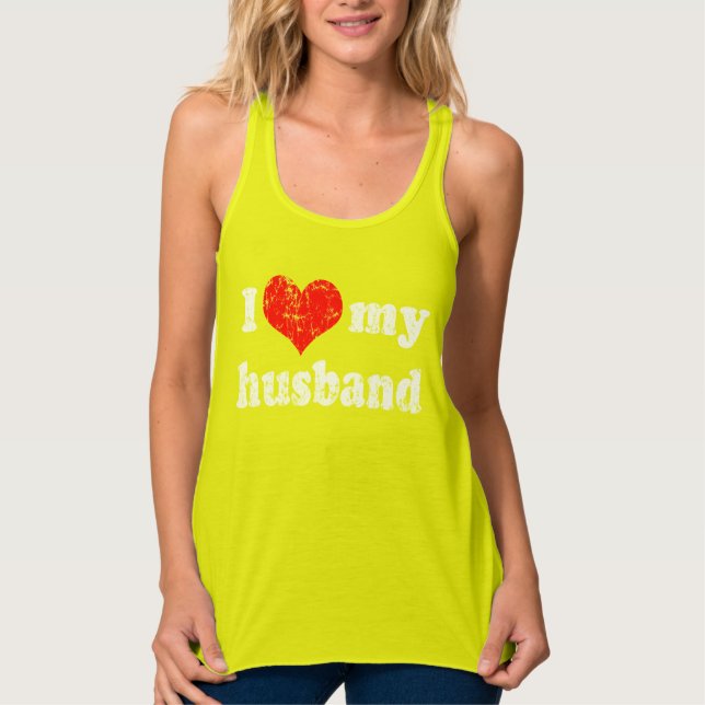 Cute I love my husband Tank Top (Front)