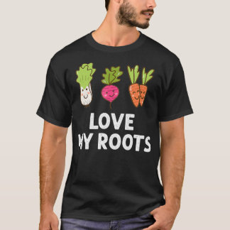 Cute I Love My Roots Toddler Tee, Root Vegetables T-Shirt