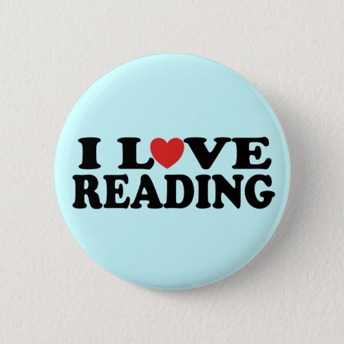 Cute I Love Reading Gift Pinback Button