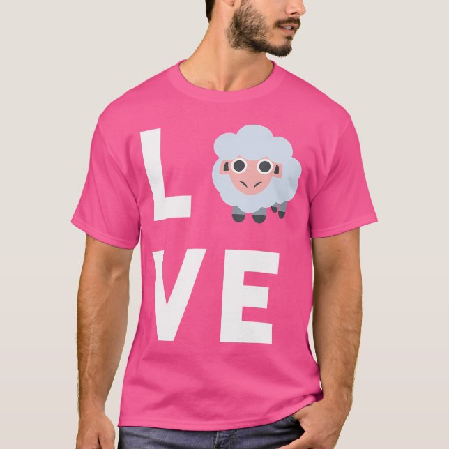 Cute I Love Sheep Funny Sheep Lover For T-Shirt (Front)