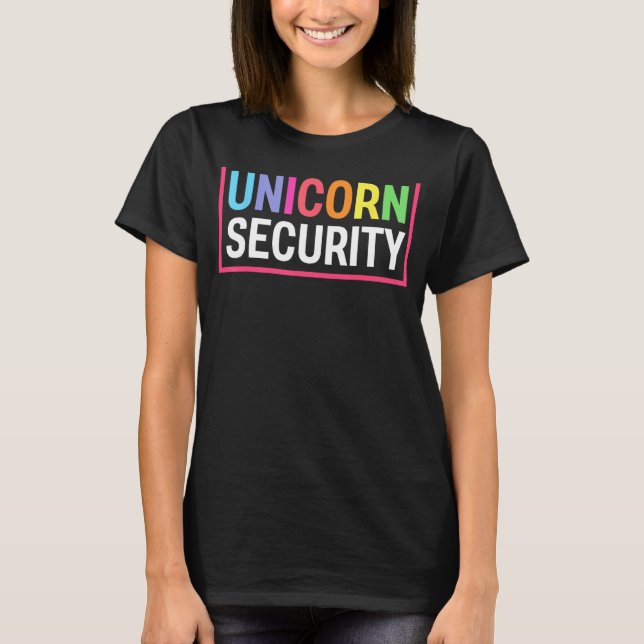Cute I Love Them Security Unicorns Girl Mens Squad T-Shirt (Front)