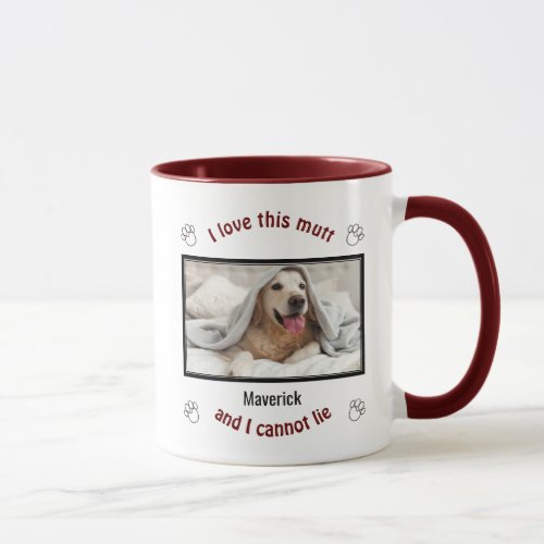 Cute I LOVE THIS MUTT  Personalized Dog Lover RED Mug