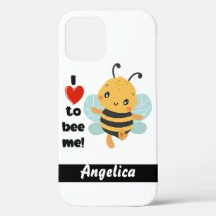 Cute "I love to bee me!" personal name iPhone 12 Case