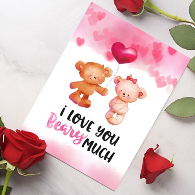 Cute "I Love You Beary Much" Valentine's Day Card (Creator Uploaded)