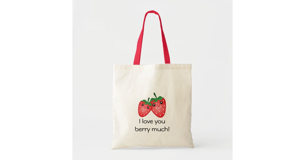 Custom Words Editable Color Personalized Tote Bag - Berry Berry Sweet