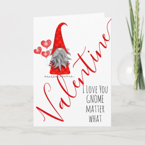 Cute I Love You Gnome Matter What Valentines Day Card