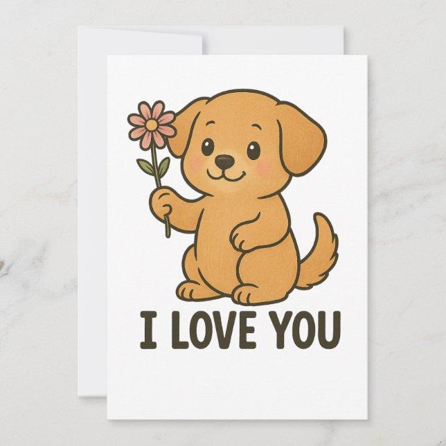 Cute I Love You  Holiday Card (Front)