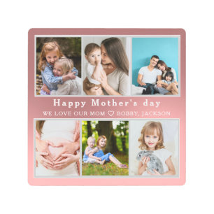 Cute I LOVE YOU MOM Happy Mother Day Photo Collage Metal Print