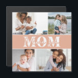 Cute I LOVE YOU MOM Mother's Day Photo<br><div class="desc">Cute I Love You Mom Mother's Day Photo Magnetic Card features four of your favorite photos with the text "I love you Mom" in modern white typography. Designed by ©Evco Studio www.zazzle.com/store/evcostudio</div>