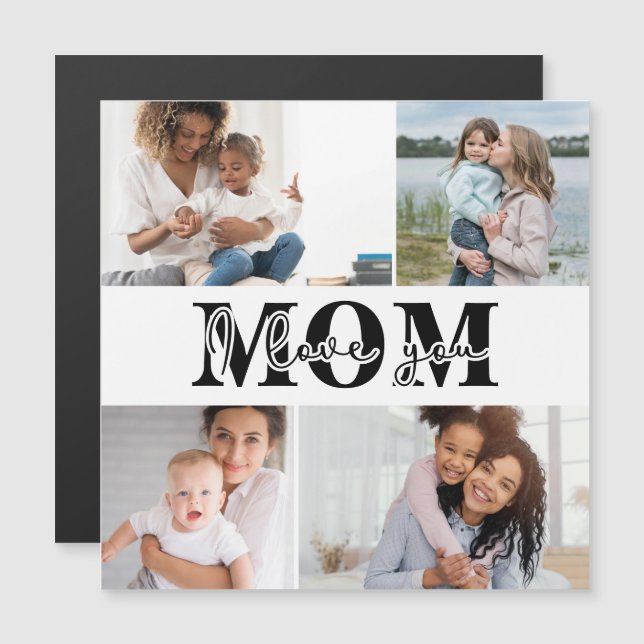 Cute I LOVE YOU MOM Mother's Day Photo (Front/Back)