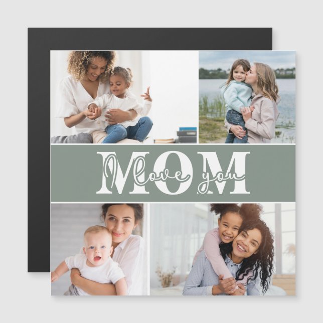 Cute I LOVE YOU MOM Mother's Day Photo (Front/Back)