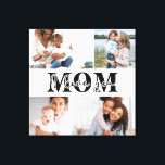 Cute I LOVE YOU MOM Mother's Day Photo Canvas Print<br><div class="desc">Cute I Love You Mom Mother's Day Photo Canvas Print features four of your favorite photos with the text "I love you Mom" in modern black typography. Designed by ©Evco Studio www.zazzle.com/store/evcostudio</div>