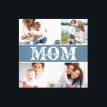 Cute I LOVE YOU MOM Mother's Day Photo Canvas Print<br><div class="desc">Cute I Love You Mom Mother's Day Photo Canvas Print features four of your favorite photos with the text "I love you Mom" in modern white typography. Designed by ©Evco Studio www.zazzle.com/store/evcostudio</div>