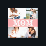 Cute I LOVE YOU MOM Mother's Day Photo Canvas Print<br><div class="desc">Cute I Love You Mom Mother's Day Photo Canvas Print features four of your favorite photos with the text "I love you Mom" in modern white typography. Designed by ©Evco Studio www.zazzle.com/store/evcostudio</div>