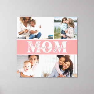 Cute I LOVE YOU MOM Mother's Day Photo Canvas Print