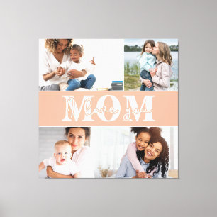 Cute I LOVE YOU MOM Mother's Day Photo Canvas Print