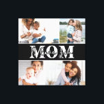 Cute I LOVE YOU MOM Mother's Day Photo Canvas Print<br><div class="desc">Cute I Love You Mom Mother's Day Photo Canvas Print features four of your favorite photos with the text "I love you Mom" in modern white typography. Designed by ©Evco Studio www.zazzle.com/store/evcostudio</div>
