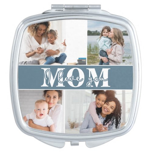 Cute I LOVE YOU MOM Mothers Day Photo Compact Mirror
