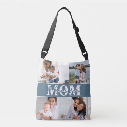 Cute I LOVE YOU MOM Mothers Day Photo Crossbody Bag