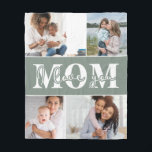 Cute I LOVE YOU MOM Mother's Day Photo Fleece Blanket<br><div class="desc">Cute I Love You Mom Mother's Day Photo Fleece Blanket features four of your favorite photos with the text "I love you Mom" in modern white typography. Designed by ©Evco Studio www.zazzle.com/store/evcostudio</div>