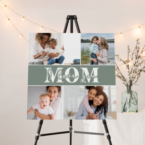 Cute I LOVE YOU MOM Mothers Day Photo Foam Board
