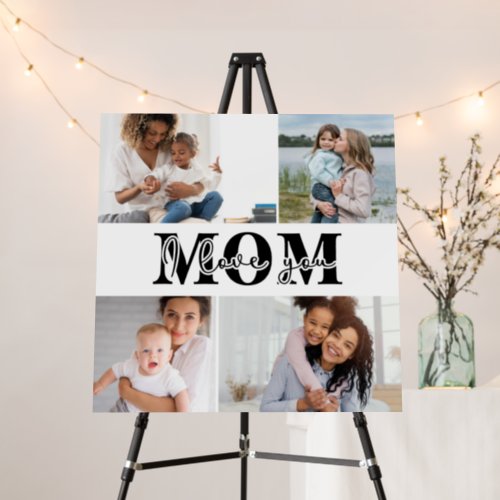 Cute I LOVE YOU MOM Mothers Day Photo Foam Board