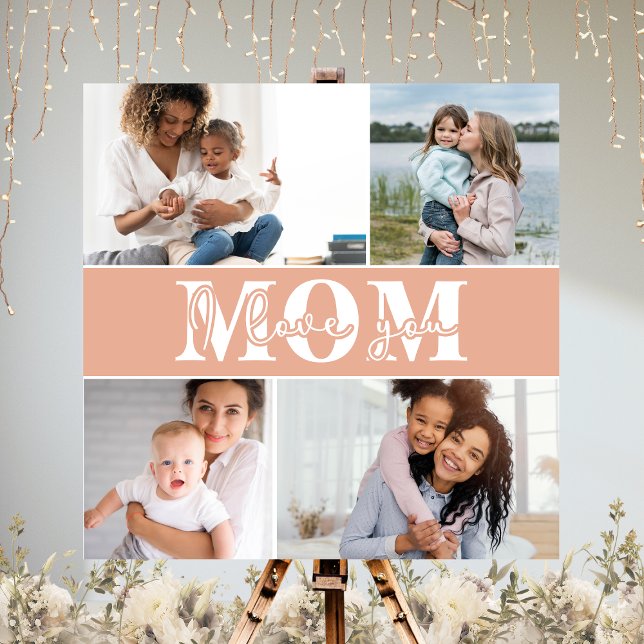 Cute I LOVE YOU MOM Mother's Day Photo Foam Board (Creator Uploaded)