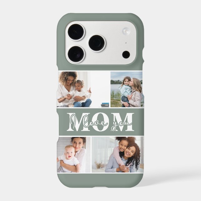 Cute I LOVE YOU MOM Mother's Day Photo iPhone Case (Back)