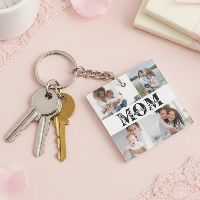 Cute I LOVE YOU MOM Mother's Day Photo Keychain (Creator Uploaded)