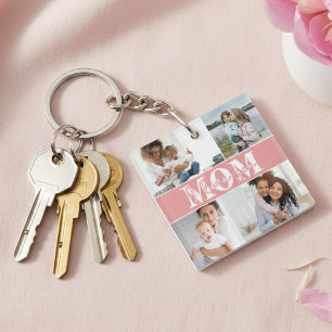Cute I LOVE YOU MOM Mother's Day Photo Keychain