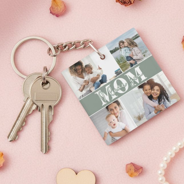 Cute I LOVE YOU MOM Mother's Day Photo Keychain (Creator Uploaded)