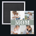 Cute I LOVE YOU MOM Mother's Day Photo Magnet<br><div class="desc">Cute I Love You Mom Mother's Day Photo Magnets features four of your favorite photos with the text "I love you Mom" in modern white typography. Designed by ©Evco Studio www.zazzle.com/store/evcostudio</div>