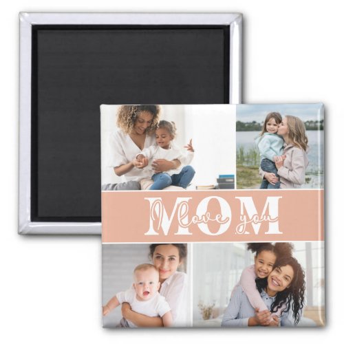 Cute I LOVE YOU MOM Mothers Day Photo Magnet
