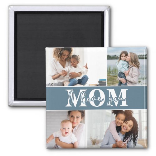 Cute I LOVE YOU MOM Mothers Day Photo Magnet